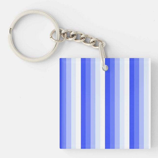 Royal blue shadow stripes keychain (Front)