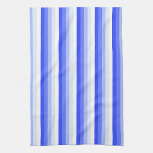 Royal blue shadow stripes kitchen towel