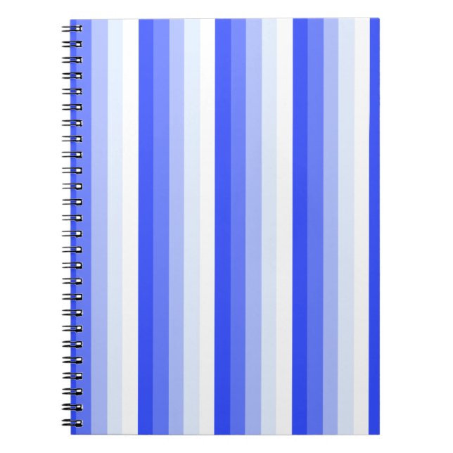 Royal blue shadow stripes notebook (Front)