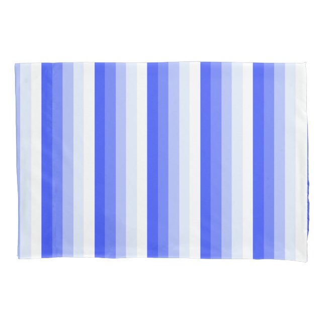 Royal blue shadow stripes pillowcase (Front)