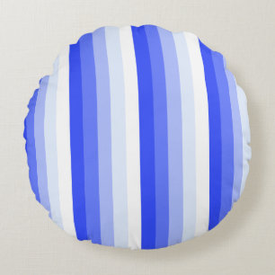 Royal blue shadow stripes round pillow