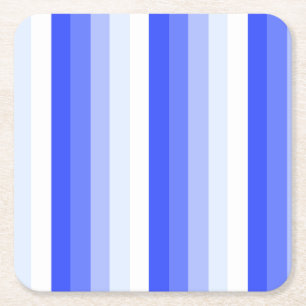 Royal blue shadow stripes square paper coaster