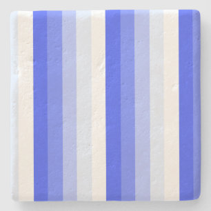 Royal blue shadow stripes stone coaster