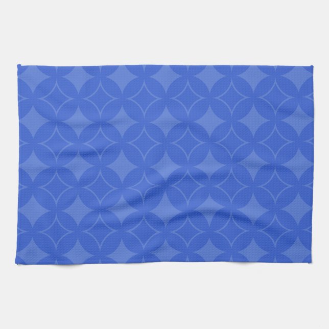 Royal blue shippo pattern kitchen towel (Horizontal)