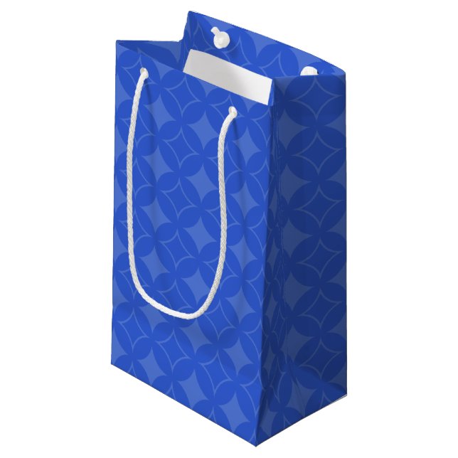 Royal blue shippo pattern small gift bag (Front Angled)