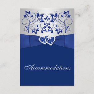 Royal Blue, Silver Floral, Cartes de boîtier Coeur