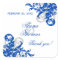 Royal Blue Silver Flourish Wedding Favour Seals