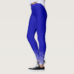Royal blue silver glitter dust leggings<br><div class="desc">A royal blue background decorated with faux silver glitter dust.</div>