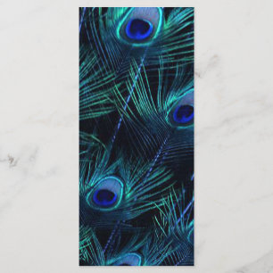 Royal Blue Silver Peacock Wedding Programs