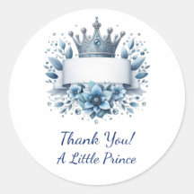 Royal Blue Silver Prince Crown Sticker