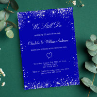 Royal blue silver vow renewal wedding