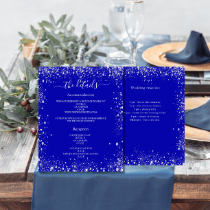 Royal blue silver wedding program details