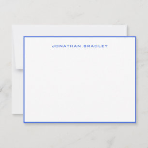 Royal Blue Simple Border All Caps Full Name Card