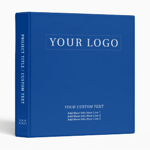 Royal Blue Simple Minimal Business Logo Promotion Binder