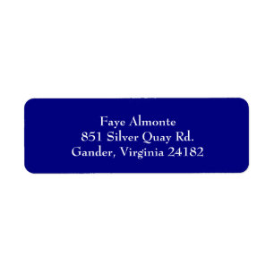 Royal Blue Simple Plain Return Adresse Labels