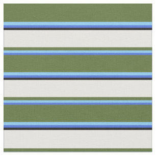 Royal Blue, Sky Blue, Olive Green, White & Black Fabric