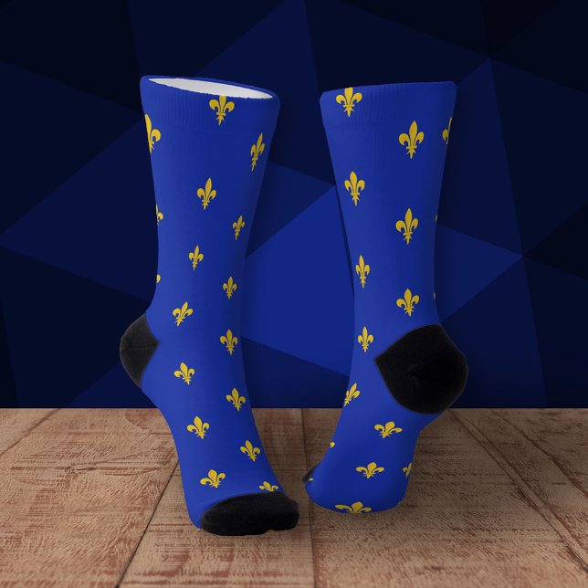 Royal Blue Socks with Gold Fleur de Lis (Royal Blue Socks with Gold Fleur de Lis)