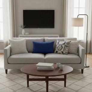 Royal Blue Solid Color Accent Pillow