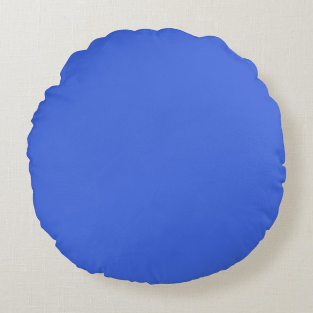 Royal Blue Solid Colour | Classic | Elegant Round Pillow (Front)