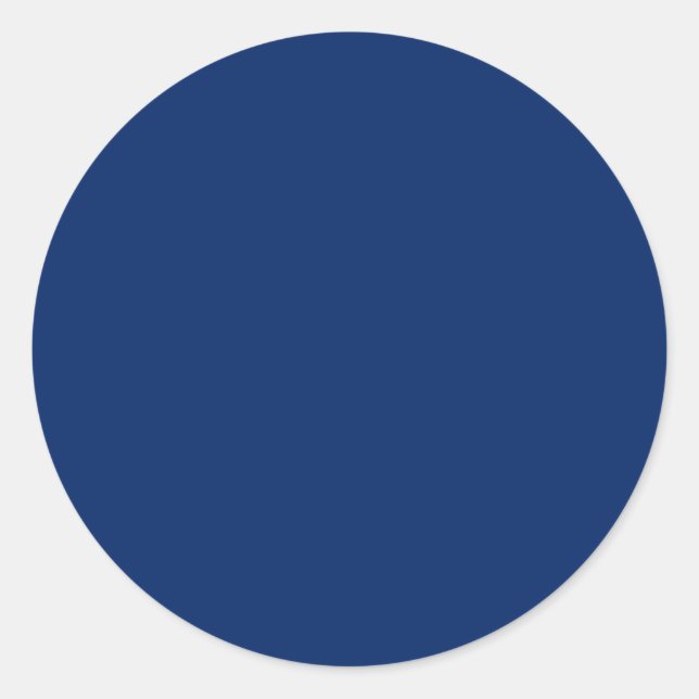 Royal Blue Solid Colour Classic Round Sticker (Front)