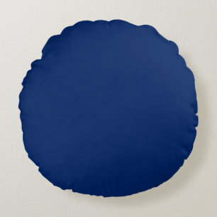 Royal Blue Solid Colour Round Pillow
