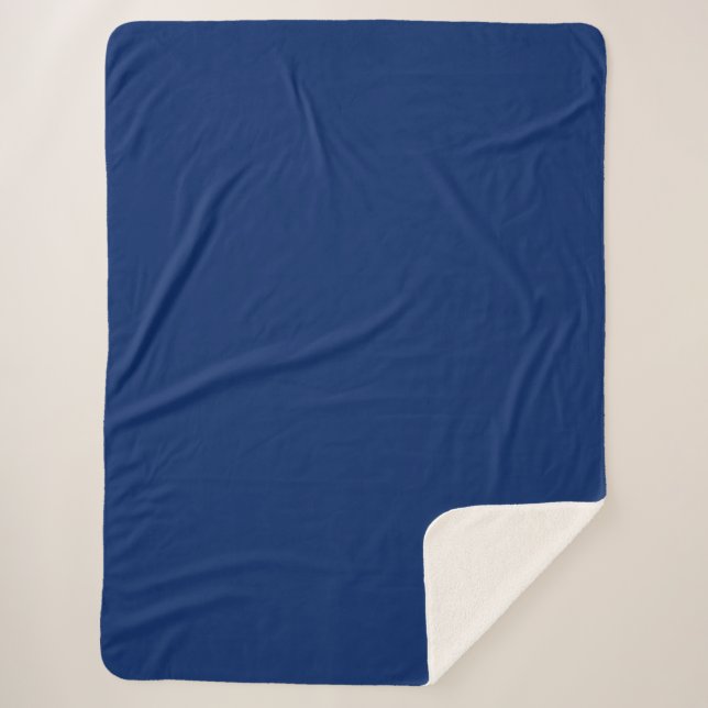 Royal Blue Solid Colour Sherpa Blanket (Front)