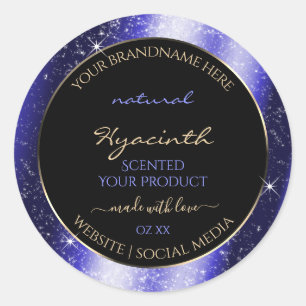 Royal Blue Sparkle Glitter Frame Product Label
