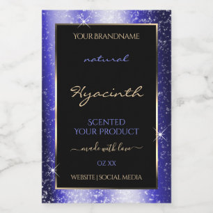 Royal Blue Sparkle Glitter Frame Product Label