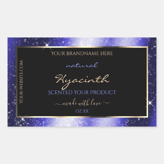 Royal Blue Sparkle Glitter Frame Product Label (Front)