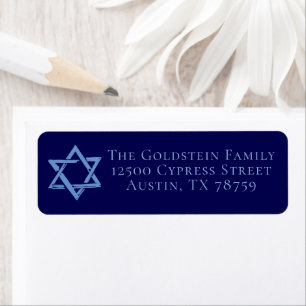 Royal Blue Star of David Jewish Adresse de retour