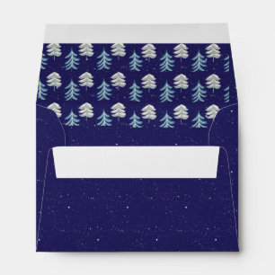 Royal Blue Starry Night Sparkles Holly Envelope