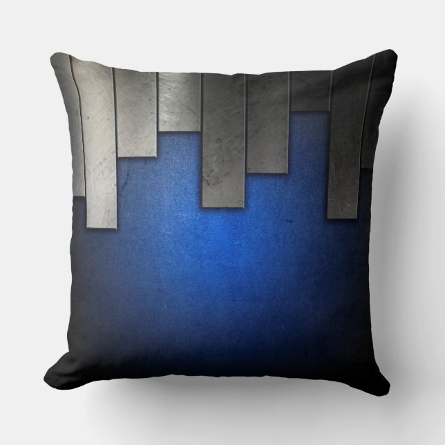 Royal Blue Steel Tiles Pillow (Front)