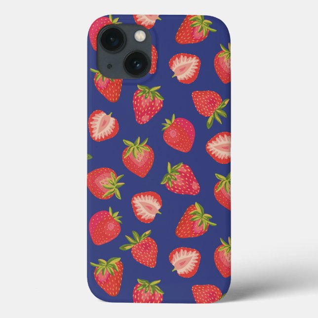 Royal Blue Strawberry iPhone Case (Back)