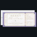 Royal Blue Stripe Concert Ticket Gift Voucher Card<br><div class="desc">This fake Christmas concert gift voucher design features a stripe design. All of the text is fully editable. For more advanced customization of this design,  simply select the "Customize It" button above.</div>