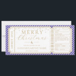 Royal Blue Stripe Concert Ticket Gift Voucher Card<br><div class="desc">This fake Christmas concert gift voucher design features a stripe design. All of the text is fully editable. For more advanced customization of this design, simply select the "Customize It" button above.</div>