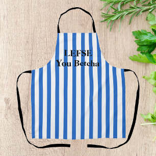 Royal Blue Striped Lefse  All-Over Print Apron