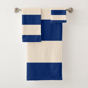 Royal Blue Stripes Bath Towel Set