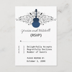 Royal Blue Swirls Guitar Response Card
