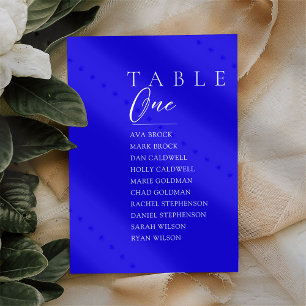 Royal Blue Table Number Seating Chart