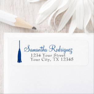 Royal Blue Tassel Graduation Label