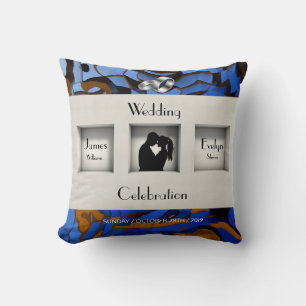 Royal Blue Theme Contemporary Modern Abstract Throw Pillow