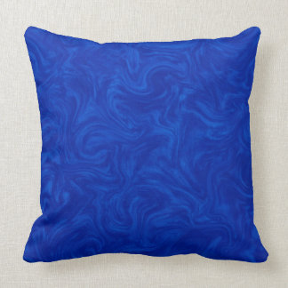 Royal Blue Tonal Abstract Swirled Background Throw Pillow