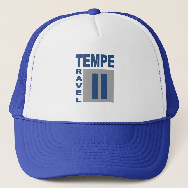 Royal blue TRAVEL TEMPE Trucker Cap (Front)