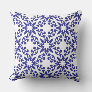 Royal Blue Trellis Throw Pillow