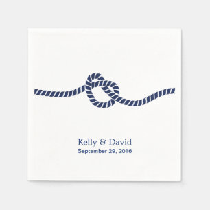 Royal Blue Tying the Knot Wedding Napkin