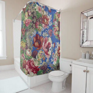 Royal Blue Victorian Rose Ornamental Pattern