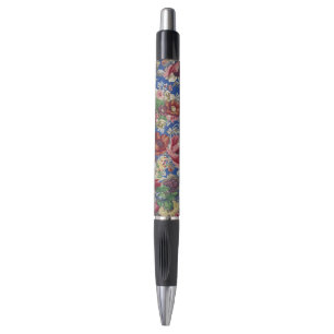 Royal Blue Victorian Rose Ornamental Pattern Pen