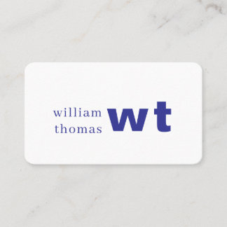 Royal Blue Vintage Monogram Business Style Card