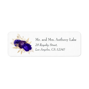 Royal Blue, violet et or Mariage Floral