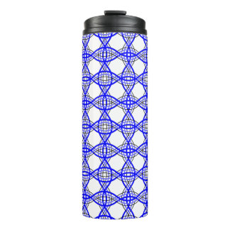 royal blue wavy lines geometric mesh thermal tumbler